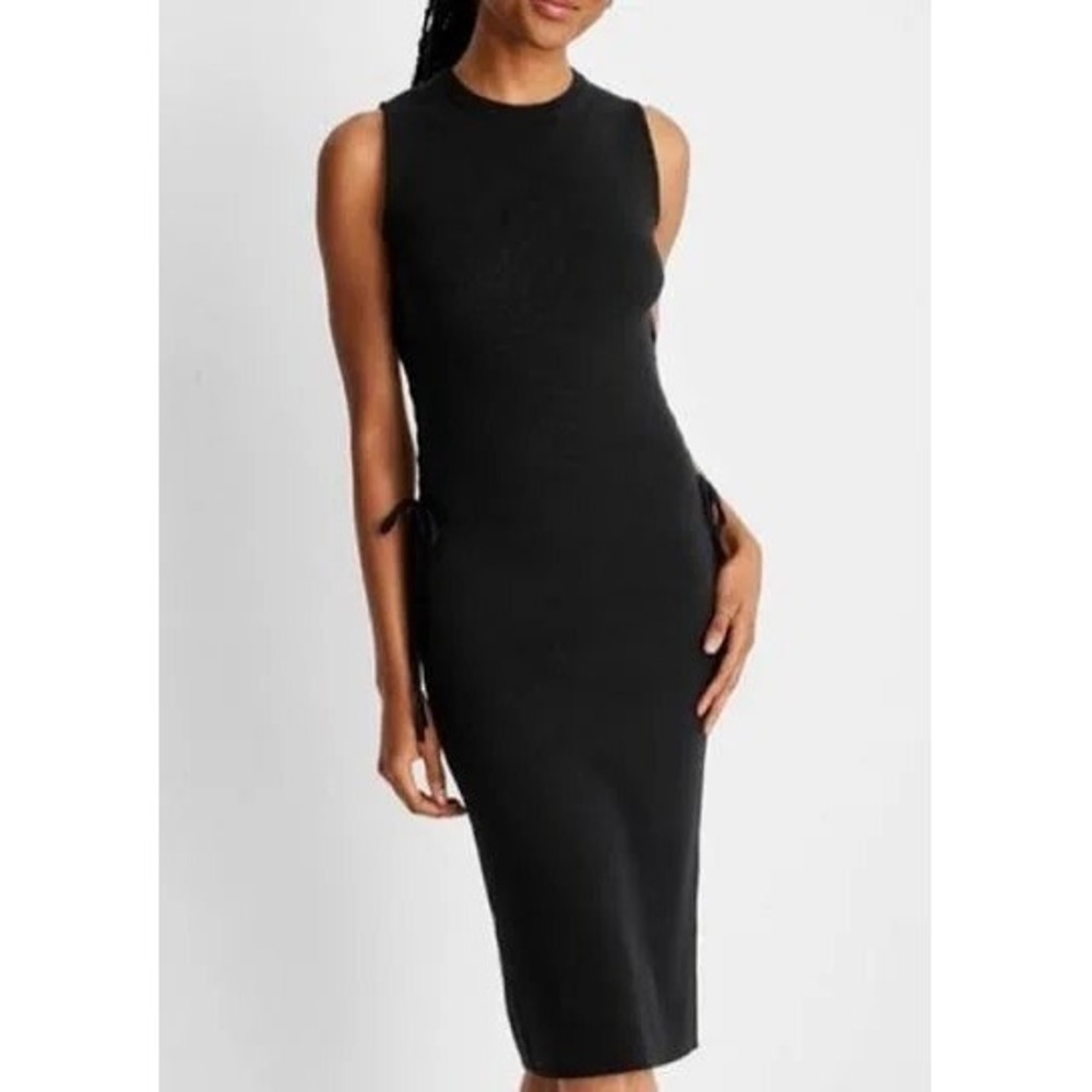 Future Collective Corset Lace Dress Women Medium Black Knit Sweater Midi Bodycon - Picture 2 of 13
